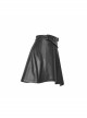 Punk Fake Waistband Decoration A-Shaped Pendulum Leather Black Irregular Half Short Skirt