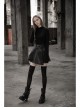 Punk Fake Waistband Decoration A-Shaped Pendulum Leather Black Irregular Half Short Skirt