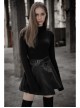 Punk Fake Waistband Decoration A-Shaped Pendulum Leather Black Irregular Half Short Skirt