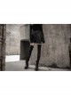 Punk Fake Waistband Decoration A-Shaped Pendulum Leather Black Irregular Half Short Skirt
