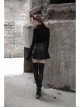 Punk Fake Waistband Decoration A-Shaped Pendulum Leather Black Irregular Half Short Skirt