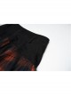 Punk Lace Mesh Stitching Plaid Metal Buckle Decoration High Waist Black And Red Short Skirt