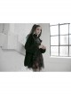 Punk Lace Mesh Stitching Plaid Metal Buckle Decoration High Waist Black And Red Short Skirt
