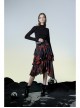 Punk Layered Irregular Skirt Pattern Printing Decoration High Waist Chiffon Print Skirt