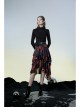 Punk Layered Irregular Skirt Pattern Printing Decoration High Waist Chiffon Print Skirt