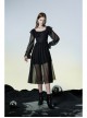 Punk Printed Polka Dot Decoration Lotus Leaf Collar Strap Design Texture Chiffon Dress