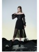 Punk Printed Polka Dot Decoration Lotus Leaf Collar Strap Design Texture Chiffon Dress