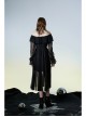 Punk Printed Polka Dot Decoration Lotus Leaf Collar Strap Design Texture Chiffon Dress