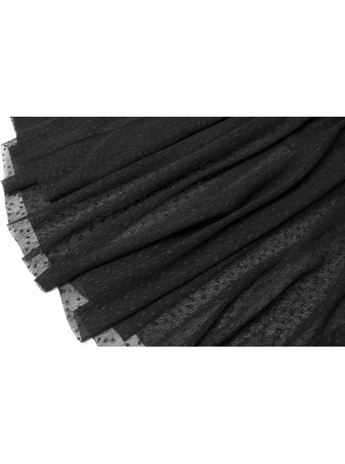 Punk Printed Polka Dot Decoration Lotus Leaf Collar Strap Design Texture Chiffon Dress