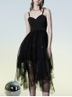 Warning Series Metal Thread Embroidery Decoration Irregular Mesh Design Slop Sling Waist Skirt