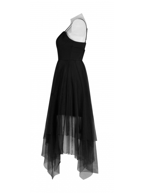 Warning Series Metal Thread Embroidery Decoration Irregular Mesh Design Slop Sling Waist Skirt