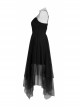 Warning Series Metal Thread Embroidery Decoration Irregular Mesh Design Slop Sling Waist Skirt