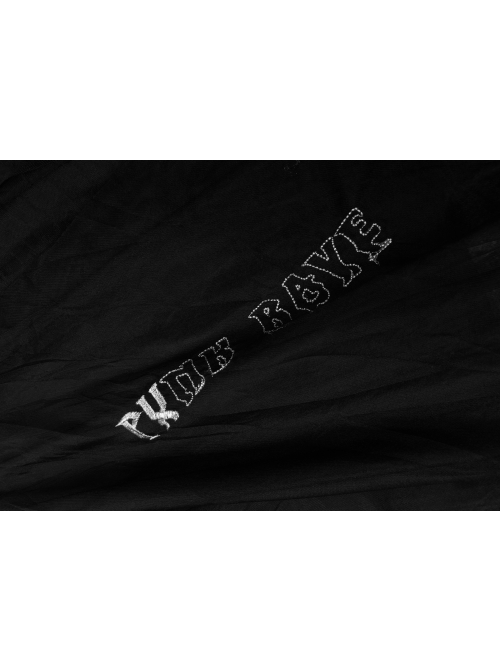 Warning Series Metal Thread Embroidery Decoration Irregular Mesh Design Slop Sling Waist Skirt