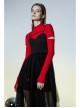 Warning Series Metal Thread Embroidery Decoration Irregular Mesh Design Slop Sling Waist Skirt