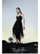 Warning Series Metal Thread Embroidery Decoration Irregular Mesh Design Slop Sling Waist Skirt