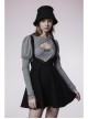 Black Future Gothic Series Metal Buttonhole Decoration Collect Waist Swing Hem Cat Ear Skirt