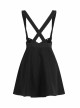 Black Future Gothic Series Metal Buttonhole Decoration Collect Waist Swing Hem Cat Ear Skirt