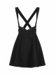 Black Future Gothic Series Metal Buttonhole Decoration Collect Waist Swing Hem Cat Ear Skirt