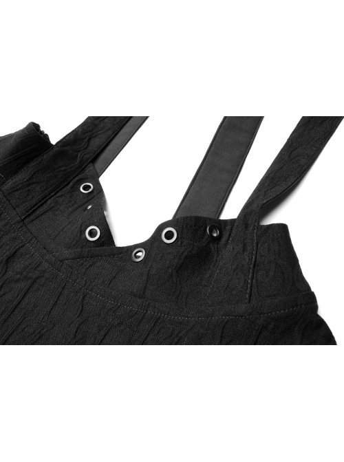 Black Future Gothic Series Metal Buttonhole Decoration Collect Waist Swing Hem Cat Ear Skirt