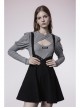 Black Future Gothic Series Metal Buttonhole Decoration Collect Waist Swing Hem Cat Ear Skirt