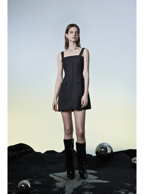 Revelation Series Shallow Breast Cup Design Non-Stretch Twill Woven Fabric Collect Waist A-Shape  Fitting Slip Dress