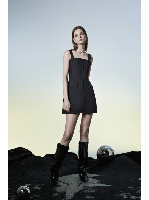 Revelation Series Shallow Breast Cup Design Non-Stretch Twill Woven Fabric Collect Waist A-Shape  Fitting Slip Dress