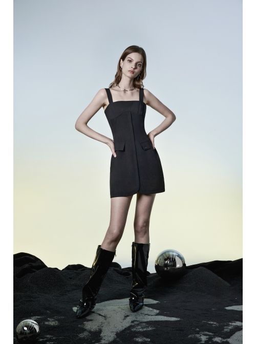 Revelation Series Shallow Breast Cup Design Non-Stretch Twill Woven Fabric Collect Waist A-Shape  Fitting Slip Dress