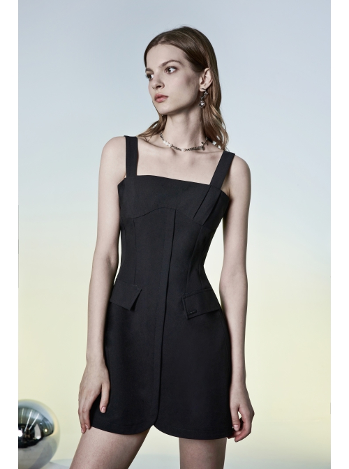 Revelation Series Shallow Breast Cup Design Non-Stretch Twill Woven Fabric Collect Waist A-Shape  Fitting Slip Dress