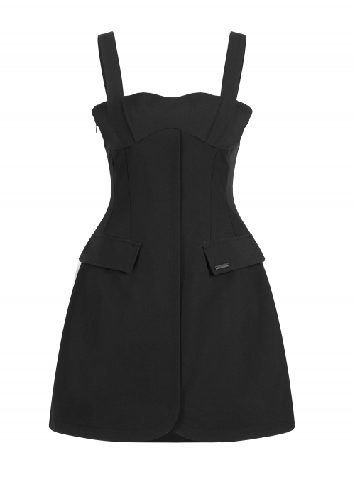 Revelation Series Shallow Breast Cup Design Non-Stretch Twill Woven Fabric Collect Waist A-Shape  Fitting Slip Dress