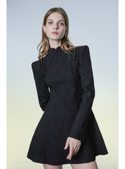 Future Gothic Series Buttonhole With Diamond Imitation Mink Velvet Ribbon Decoration Chinese Style New Cheongsam Dress