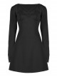 Punk Two-Piece Fitting Sling Strap Design A-Shape Slip Black Dress