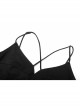 Punk Two-Piece Fitting Sling Strap Design A-Shape Slip Black Dress