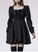 Lightweight Waste Soil Series Flower Type Pearl Nail Square Neck Tucked Waist Flower Bud Skirt Playful Texture Floret Dress