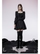 Lightweight Waste Soil Series Flower Type Pearl Nail Square Neck Tucked Waist Flower Bud Skirt Playful Texture Floret Dress