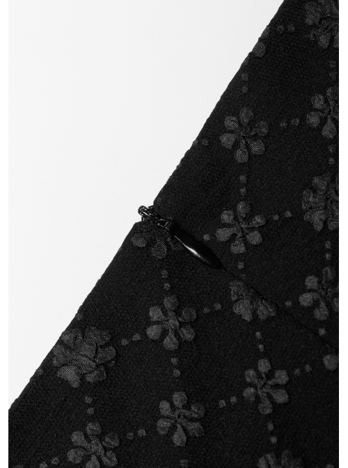 Lightweight Waste Soil Series Flower Type Pearl Nail Square Neck Tucked Waist Flower Bud Skirt Playful Texture Floret Dress