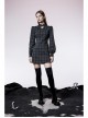 Punk Non-Stretch Small Stand-Up Collar Lantern Sleeve Design Improved New Plaid Cheongsam