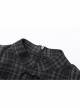 Punk Non-Stretch Small Stand-Up Collar Lantern Sleeve Design Improved New Plaid Cheongsam