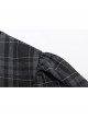 Punk Non-Stretch Small Stand-Up Collar Lantern Sleeve Design Improved New Plaid Cheongsam
