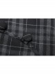 Punk Non-Stretch Small Stand-Up Collar Lantern Sleeve Design Improved New Plaid Cheongsam