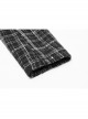 Small V-neck Tie Design Checked Woolen Cloth And Velvet Stitching Bow Collect Waist Dress