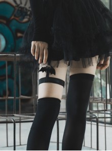 Black Bat Fairy Series Polyester Webbing Elastic Adjustment Buckle Bat Leg Clip