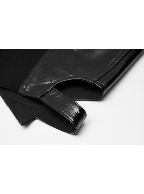 Patent Leather Fabric Metal Zipper Decoration Hollow Design Half-Breast Cup Hollow Sling