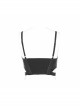 Patent Leather Fabric Metal Zipper Decoration Hollow Design Half-Breast Cup Hollow Sling