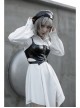 Patent Leather Fabric Metal Zipper Decoration Hollow Design Half-Breast Cup Hollow Sling