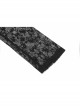 Warning series Rose Pattern Lace Fabric Pleated Design Neckline Lace Decoration Black Chiffon Top