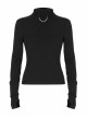 Lightweight Waste Soil Series Brushed Cotton Fabric Metal Chain Decoration Basic Bottoming T-Shirt With Removable Chain