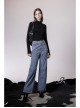 Lightweight Waste Soil Series Brushed Cotton Fabric Metal Chain Decoration Basic Bottoming T-Shirt With Removable Chain