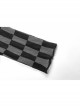 Black And Gray Revelation Series Right Angle Shoulder Checkerboard Elasticity Pleated Chiffon T-shirt