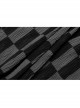Black And Gray Revelation Series Right Angle Shoulder Checkerboard Elasticity Pleated Chiffon T-shirt