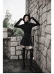 Punk Black Thread Knitted Fabric Turtleneck Versatile Multi Segmentation Lines Bottoming T-Shirt